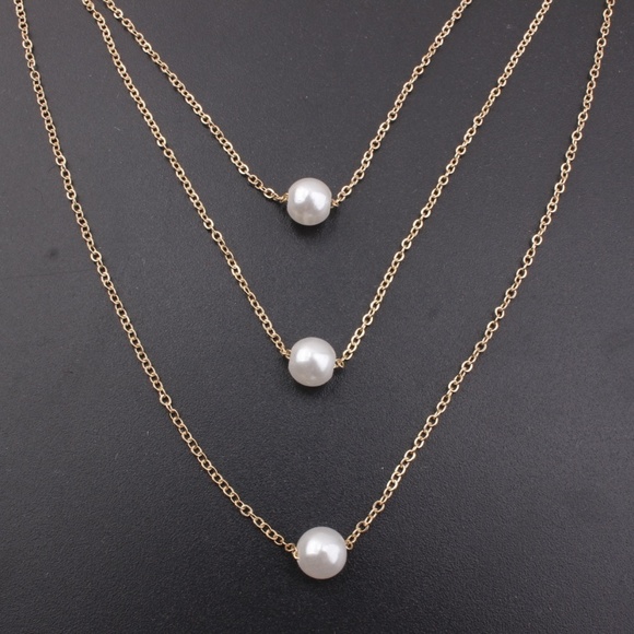 "Mermaid's Pearls" Layered Chic Gold Necklace - Picture 7 of 7